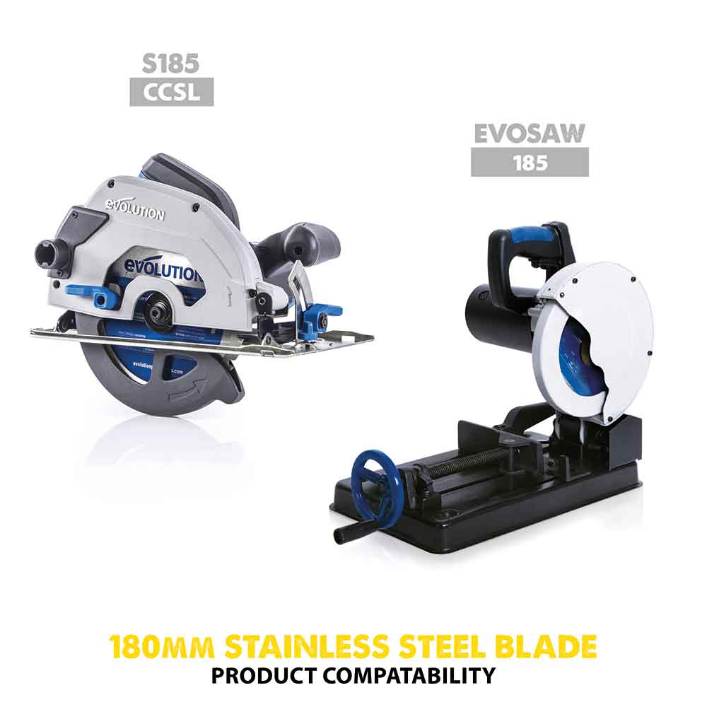 Evolution 185BLADESSN | 7-1/4 in. | 48T | 20mm Arbor | Stainless Steel TCT Blade - Image 3