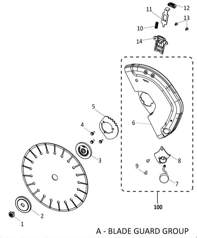 Evolution R300DCT+ 12 In. Concrete Saw Spare Parts (Blade Guard) - Image 2