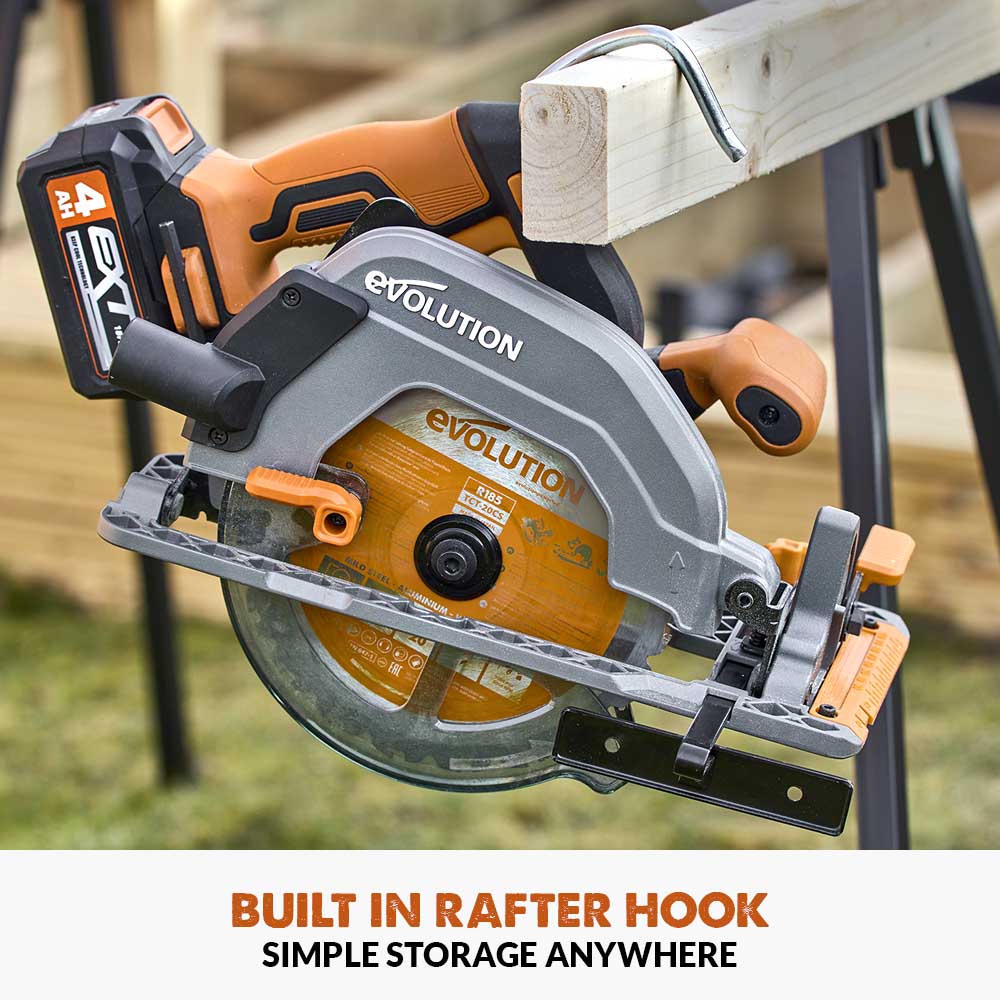 Evolution Cordless R185CCS-Li 7-1/4 Brushless 20V Circular Saw Li-Ion EXT Inc Multi-Material Blade - Image 7