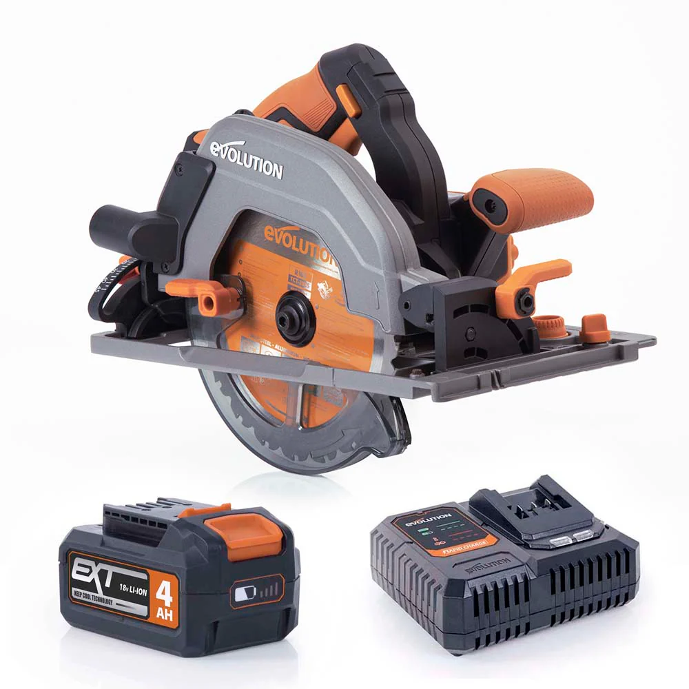 Evolution Cordless R185CCSX-Li 7-1/4 Track Compatible Circular Saw Brushless 20V Li-Ion EXT Inc Multi-Material Blade - Image 12