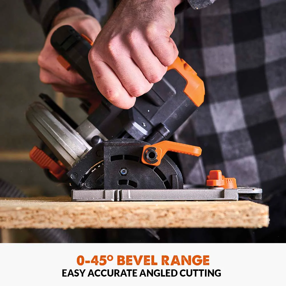 Evolution Cordless R185CCSX-Li 7-1/4 Track Compatible Circular Saw Brushless 20V Li-Ion EXT Inc Multi-Material Blade - Image 3