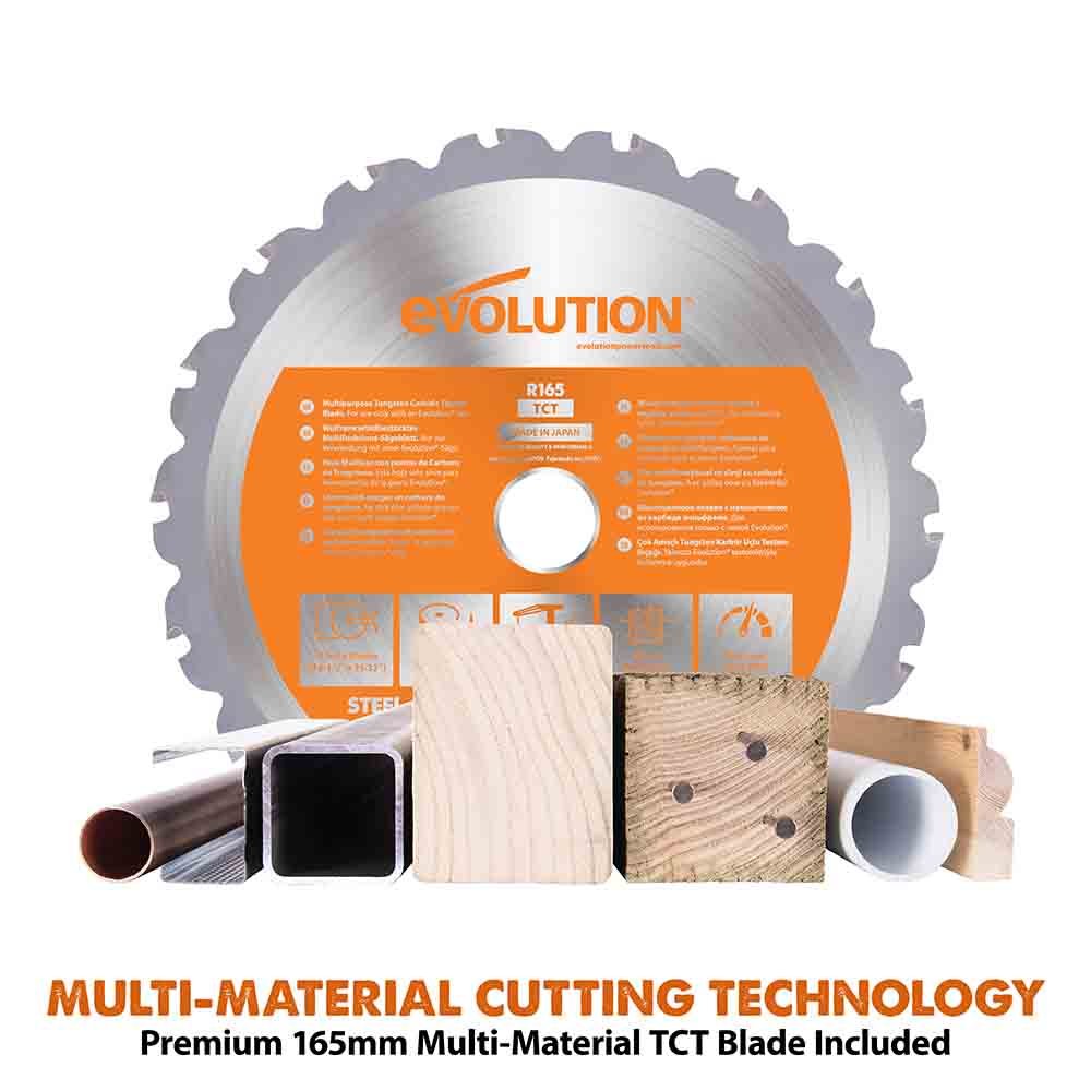 Evolution Cordless R185CCSX-Li 7-1/4 Track Compatible Circular Saw Brushless 20V Li-Ion EXT Inc Multi-Material Blade - Image 8