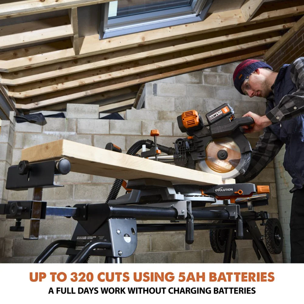 Evolution Cordless R255SMS-DB-Li: Dual Bevel Sliding Miter Saw With 10 in. Multi-Material Blade - Image 7