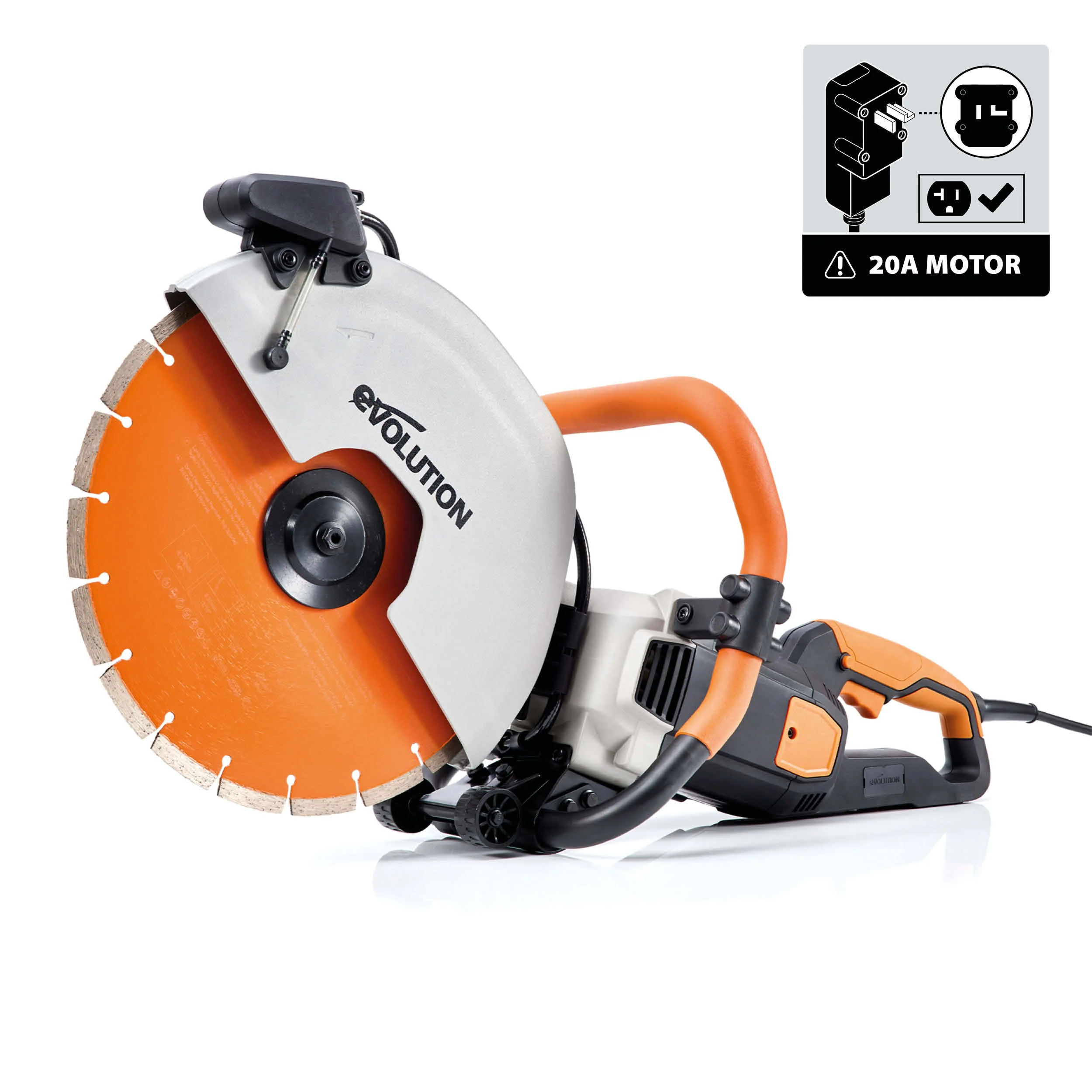 Evolution R14DCT | 14 in. | 20A Plug | Electric Concrete Saw | Water Fed Dust Suppression | Premium Diamond Blade Included - Image 4