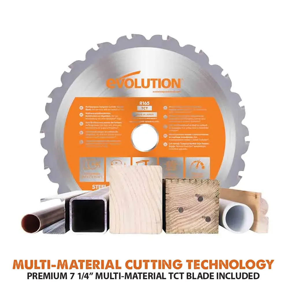 Evolution Cordless R185CMS-Li 7-1/4 in Compound Miter Saw 20V Li-Ion EXT Inc Multi-Material Blade - Image 4
