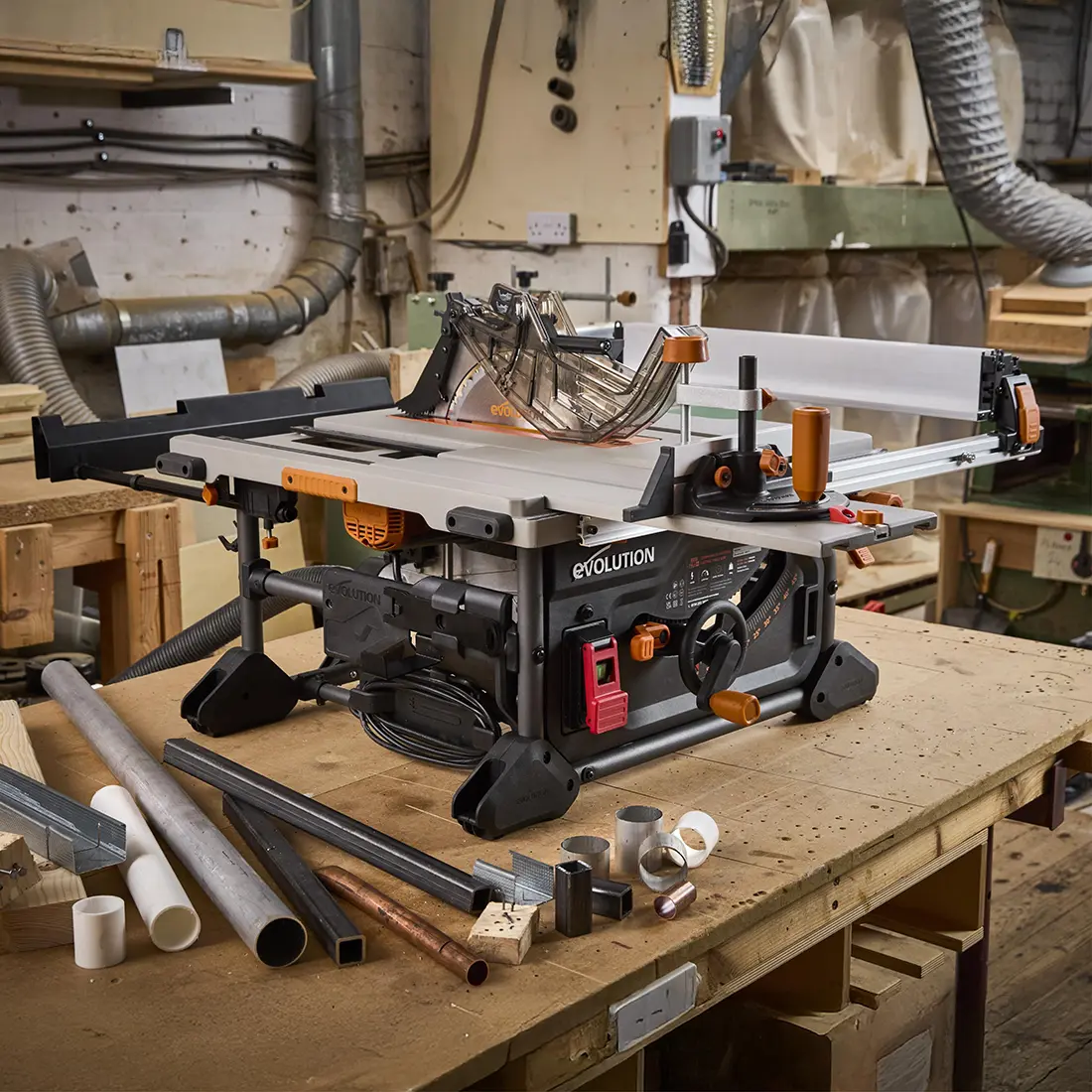 Evolution R10TS Portable Jobsite Wood Cutting Table Saw | 10 in. Multi-Material Cutting Blade - Image 13