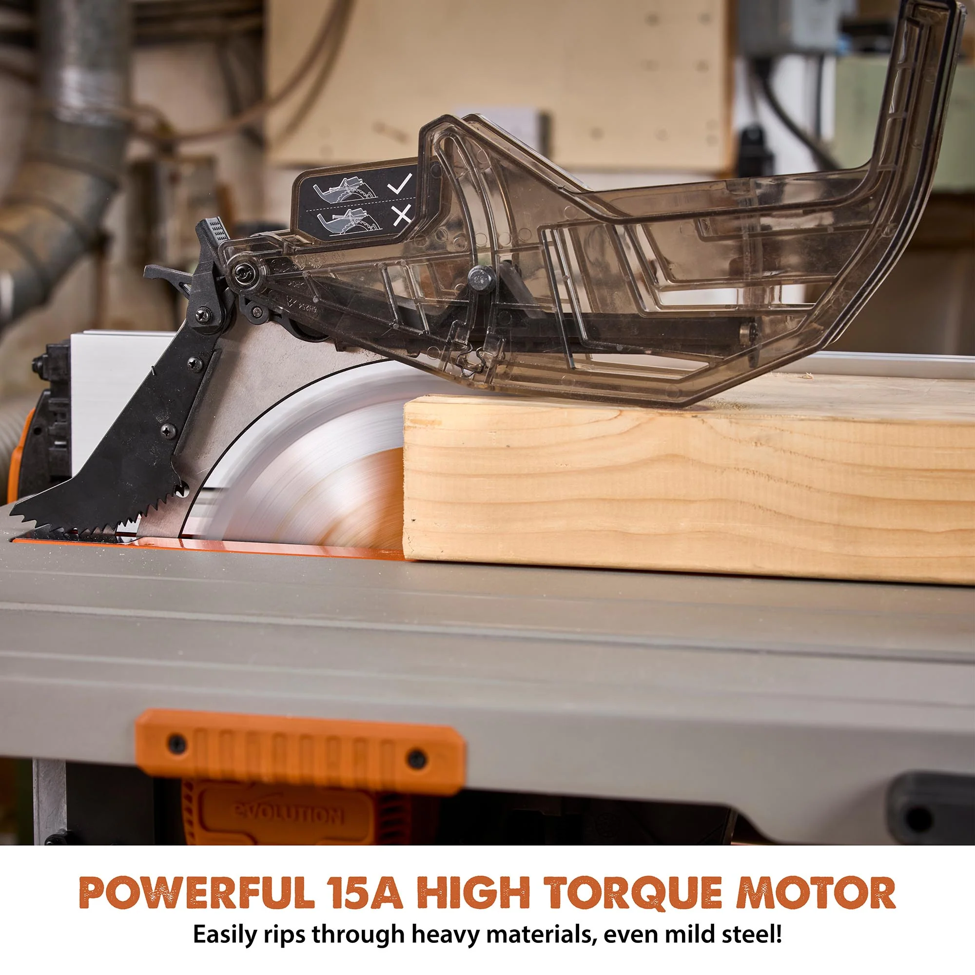Evolution R10TS Portable Jobsite Wood Cutting Table Saw | 10 in. Multi-Material Cutting Blade - Image 8