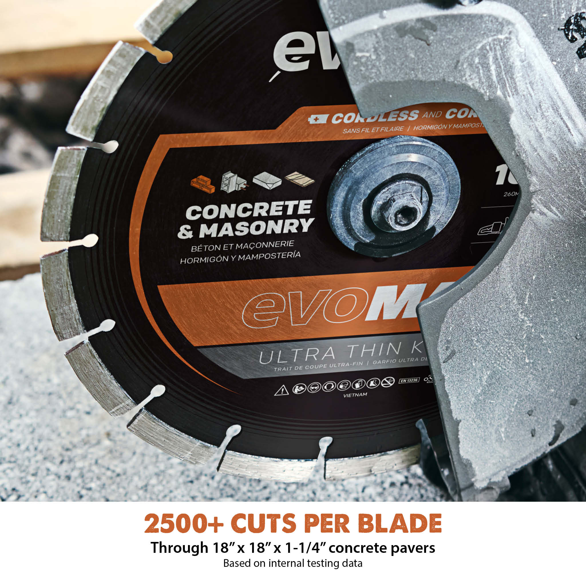 Evolution EVOMAX 10 In. Cordless Specific, Premium Diamond Ultra Thin kerf Blade - Image 5