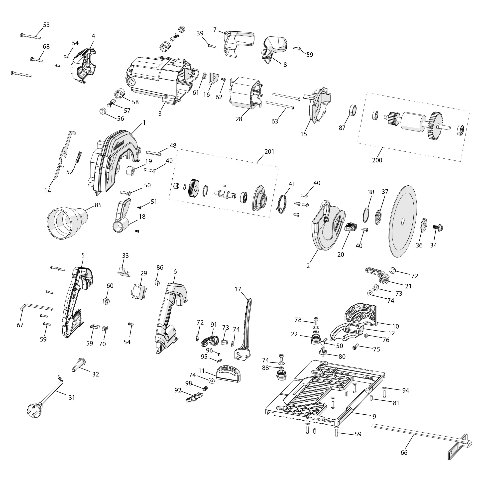 Evolution R185CCSX+ Circular Saw Spare Parts - Image 2