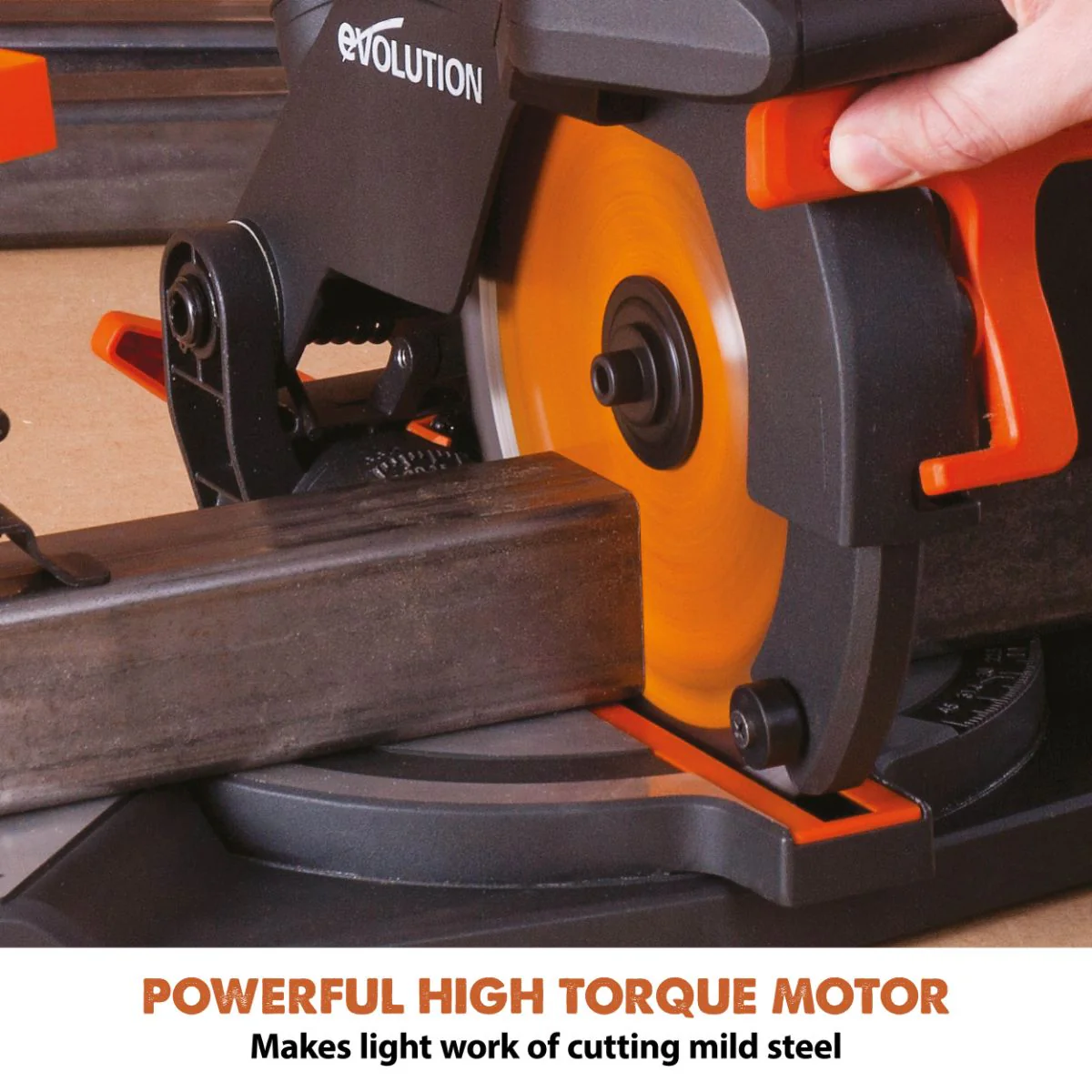 Evolution R210CMS: Compound Miter Saw With 8-1/4 in. Multi-Material Cutting Blade - Image 5