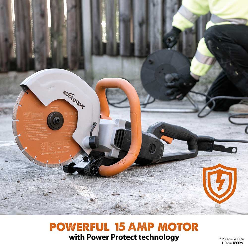 Evolution R255DCT | 10 in. | Electric Concrete Saw | Premium Diamond Blade Included - Image 5