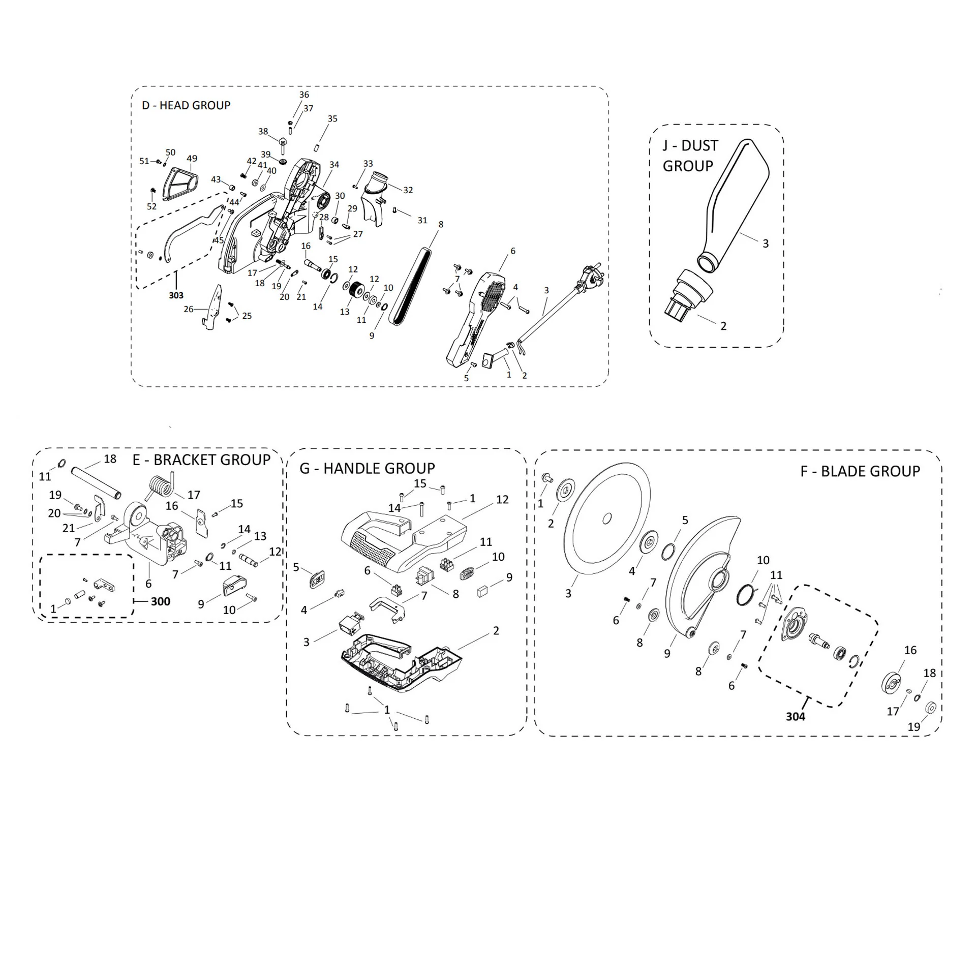 Evolution R255SMS-DB+ Sliding Miter Saw Spare Parts (Head) - Image 2