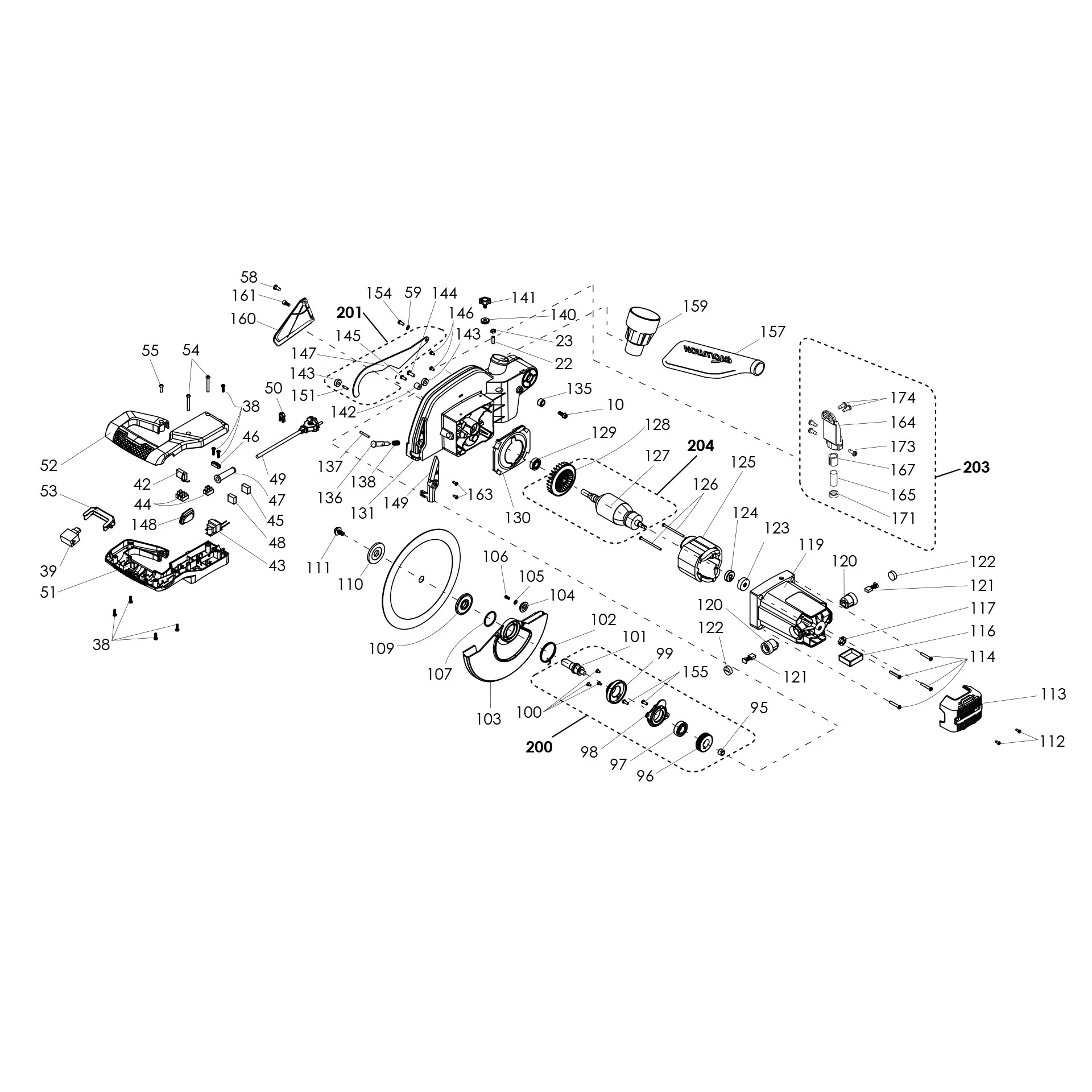 Evolution R255SMS+ Sliding Miter Saw Spare Parts (Head) - Image 2