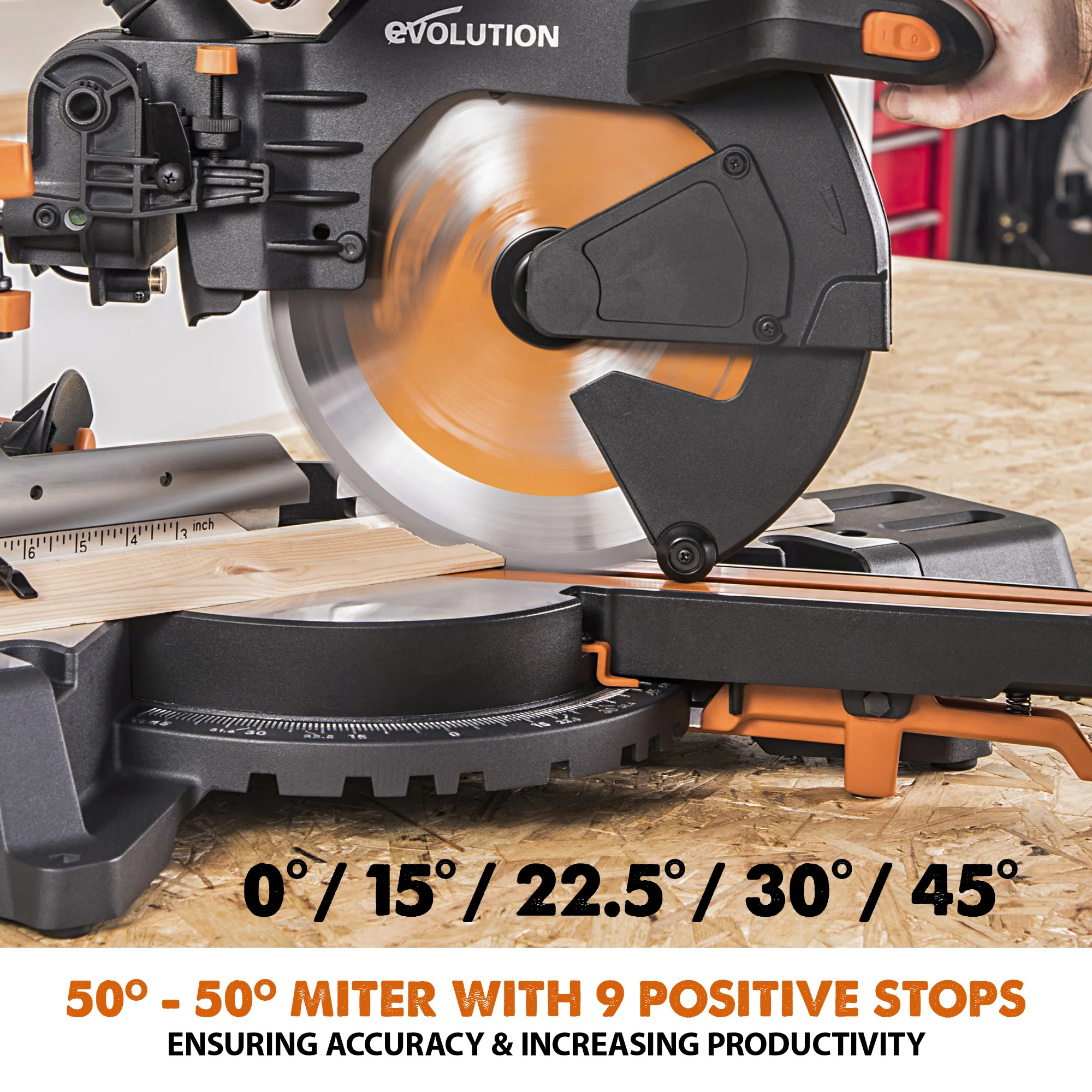 Evolution R255SMS-DB+: Dual Bevel Sliding Miter Saw With 10 in. Multi-Material Cutting Blade - Image 11