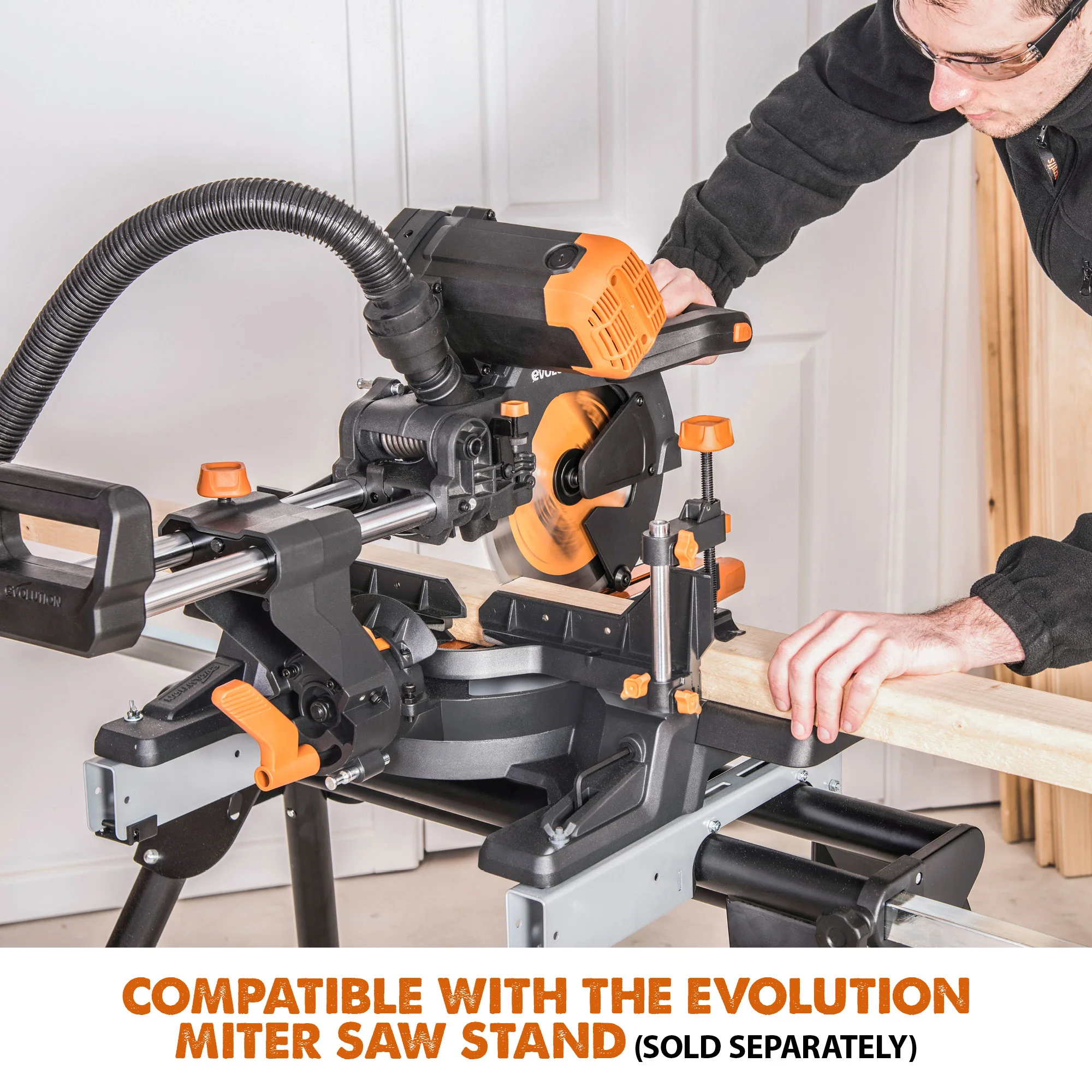 Evolution R255SMS-DB+: Dual Bevel Sliding Miter Saw With 10 in. Multi-Material Cutting Blade - Image 25