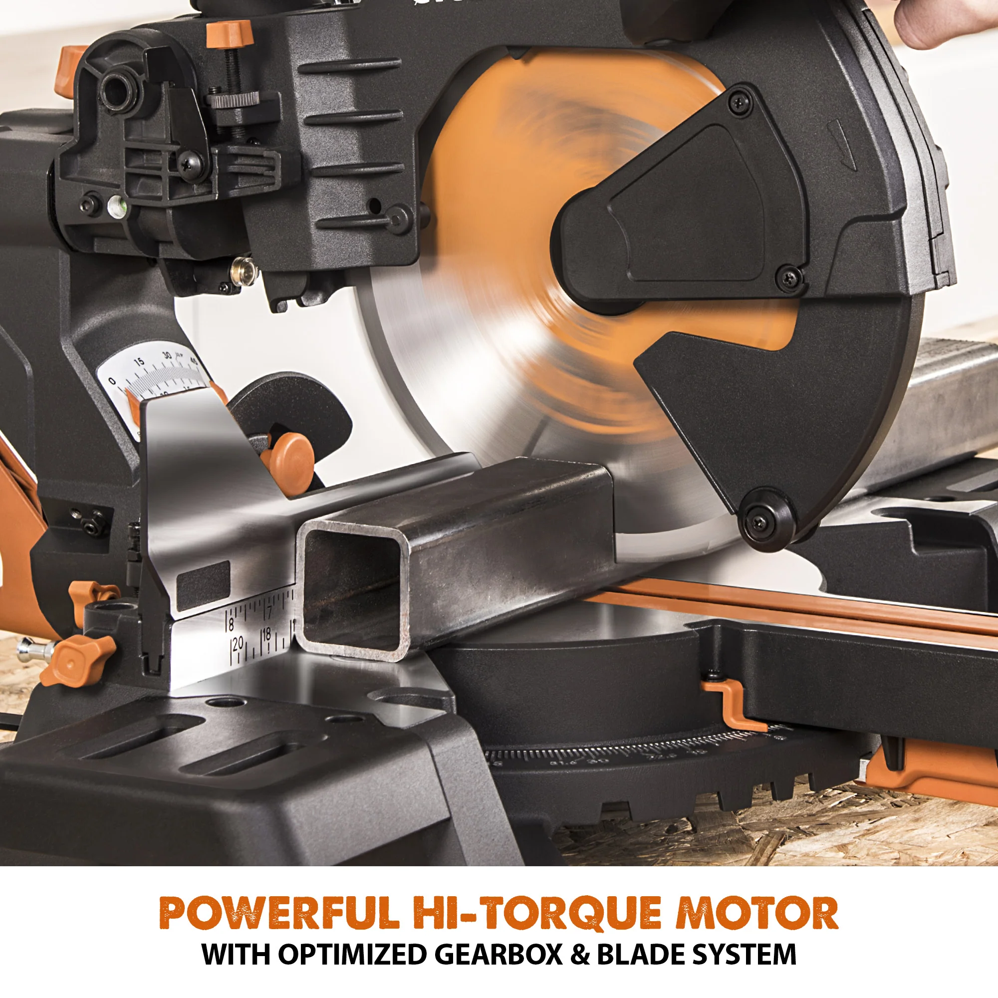 Evolution R255SMS-DB+: Dual Bevel Sliding Miter Saw With 10 in. Multi-Material Cutting Blade - Image 9