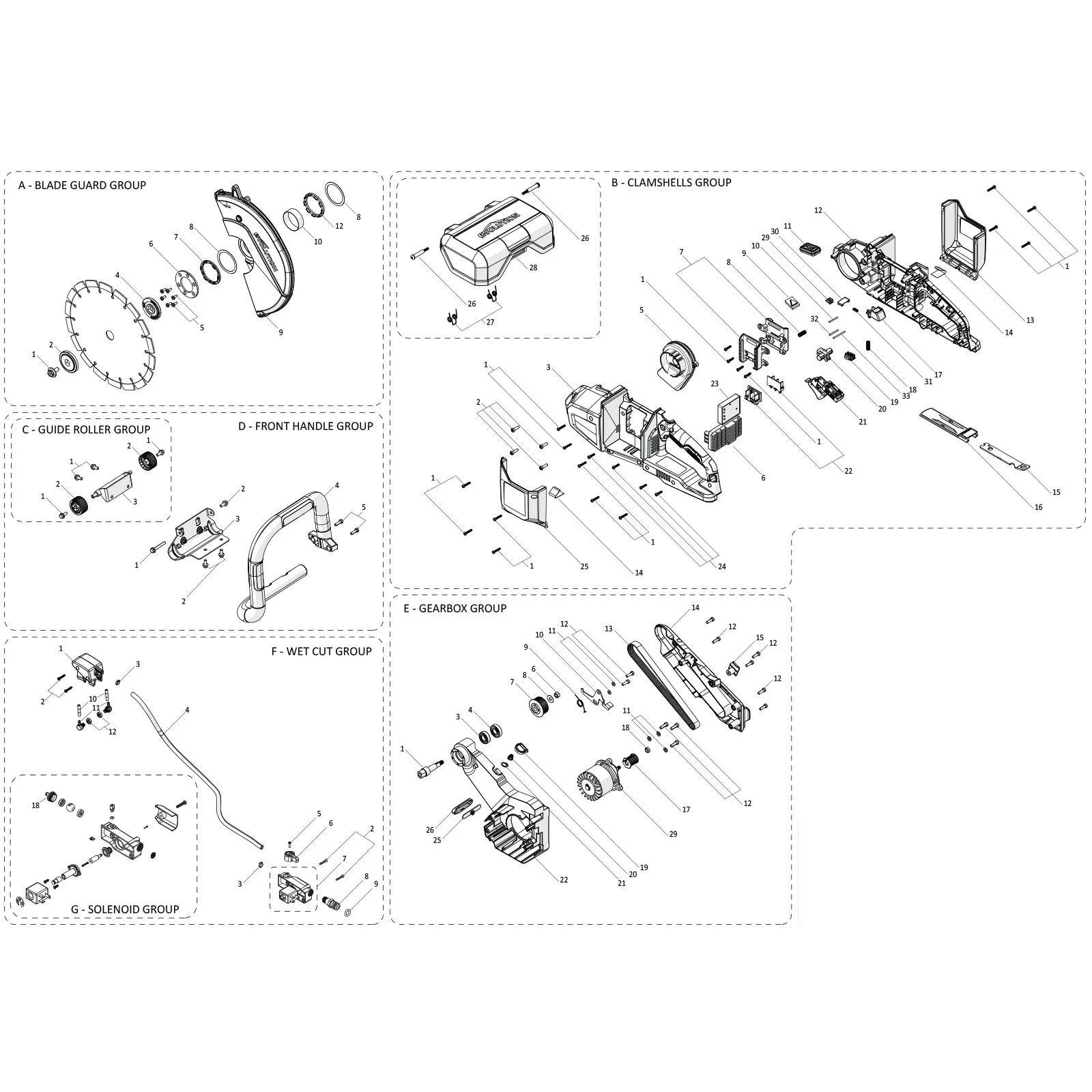 Evolution R260DCT-Li Concrete Saw Spare Parts - Image 2