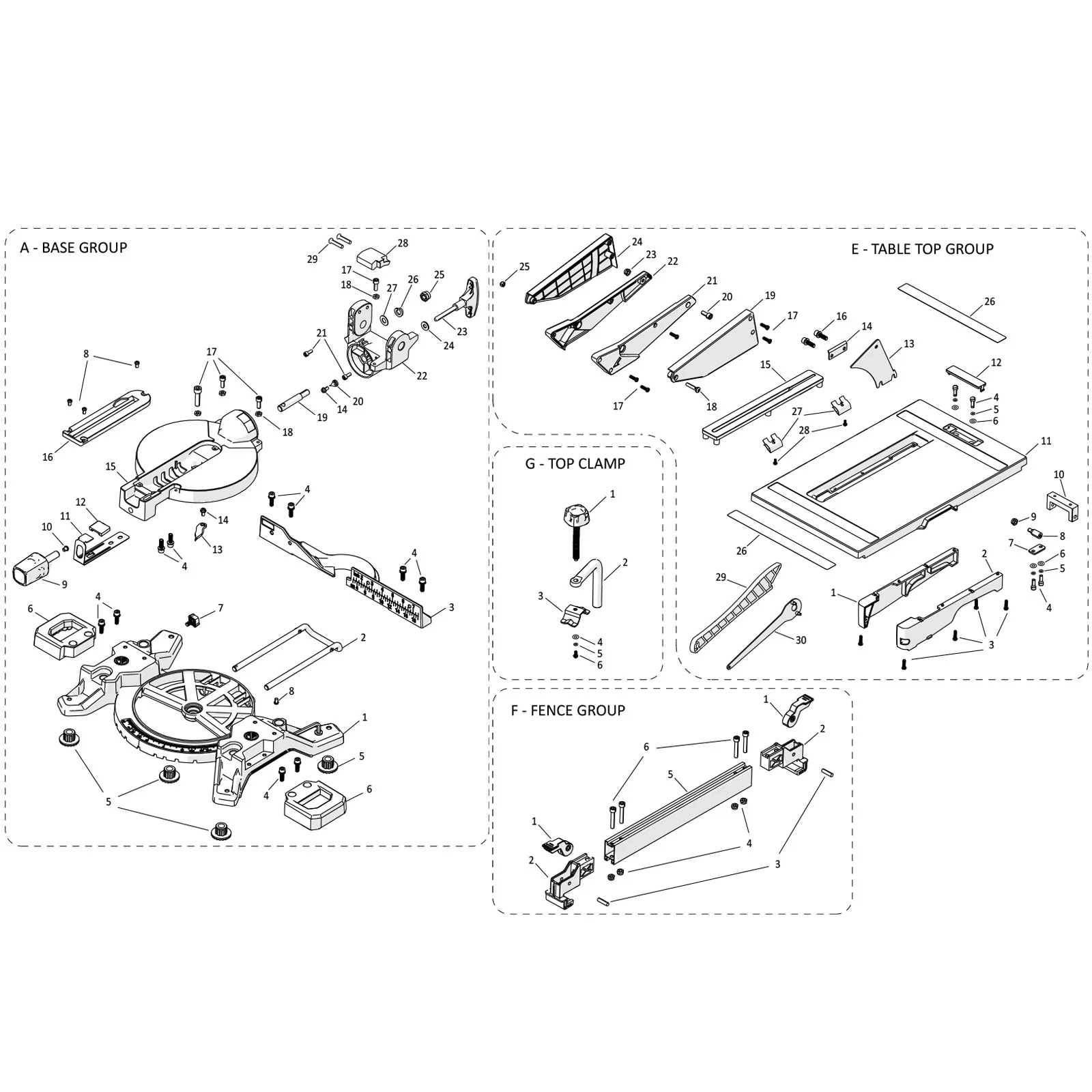 Evolution R8MTS Table/Miter Saw Spare Parts (Base, Table, Fence, Clamp Sections) - Image 2
